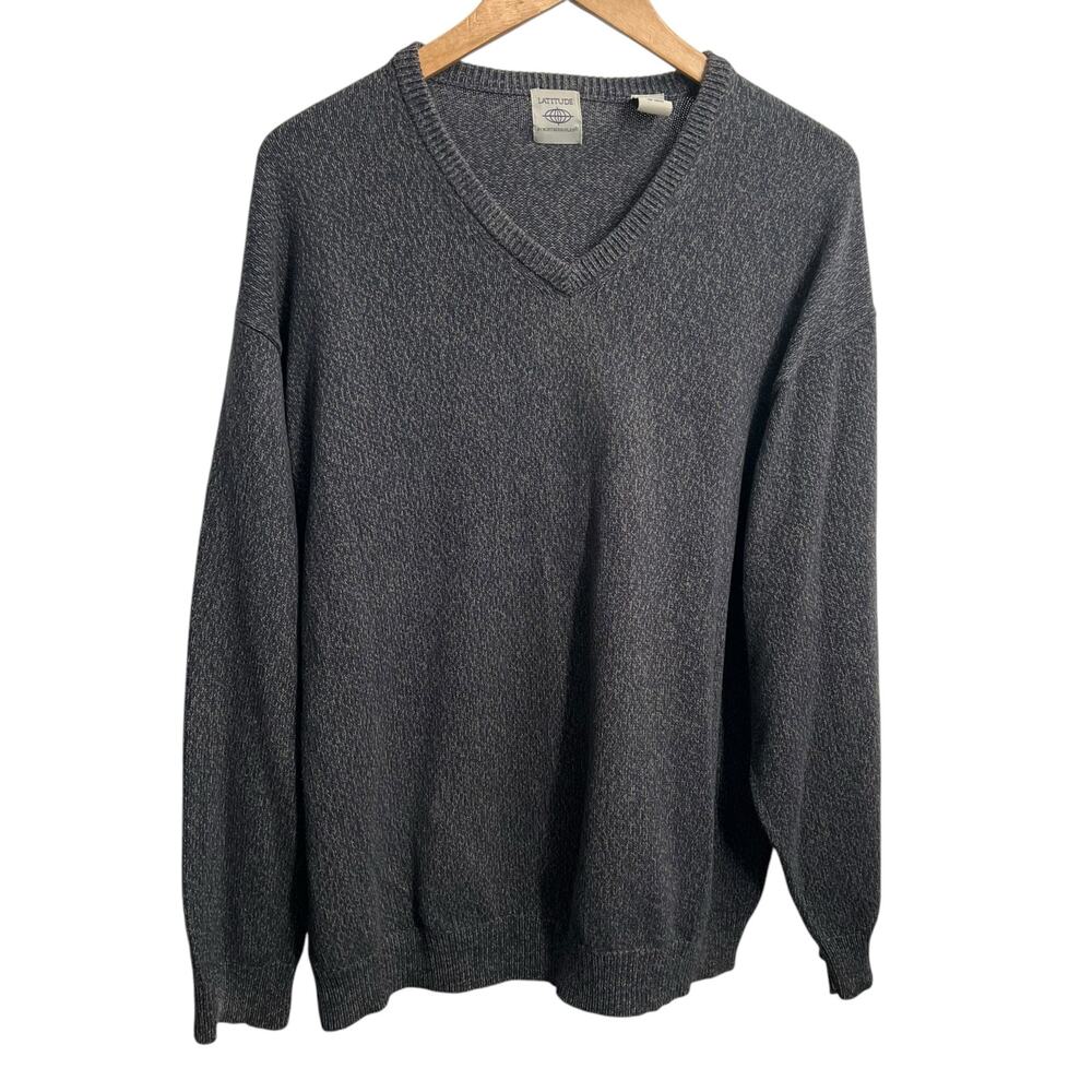 Latitude By Northern Isles Men's Heathered Blue/Gray 100% Cotton Sweater Size XL